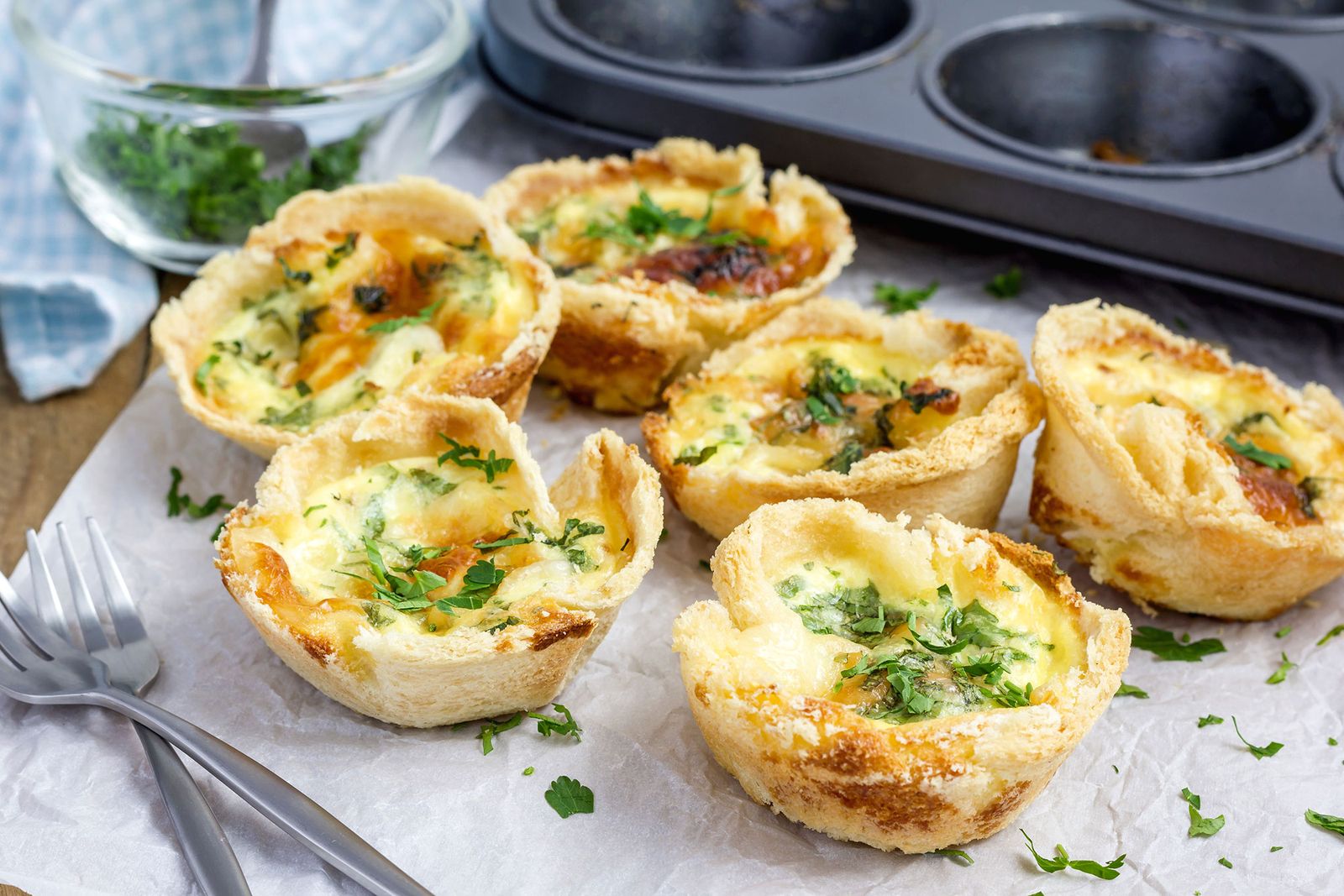 Mini quiche con bacon 2 xl Mini quiche con bacon 2 xl