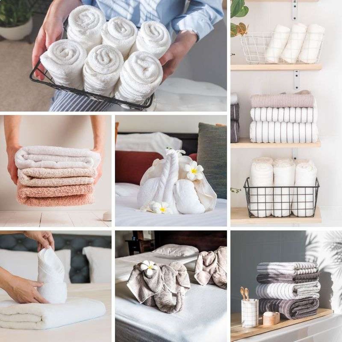 Distintos métodos para doblar toallas