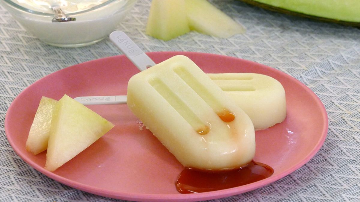 Polos de melón y yogur natural