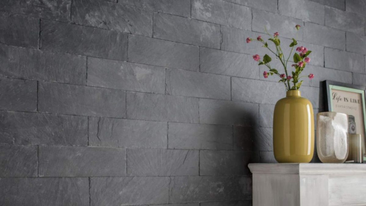 revestimiento piedra natural negro