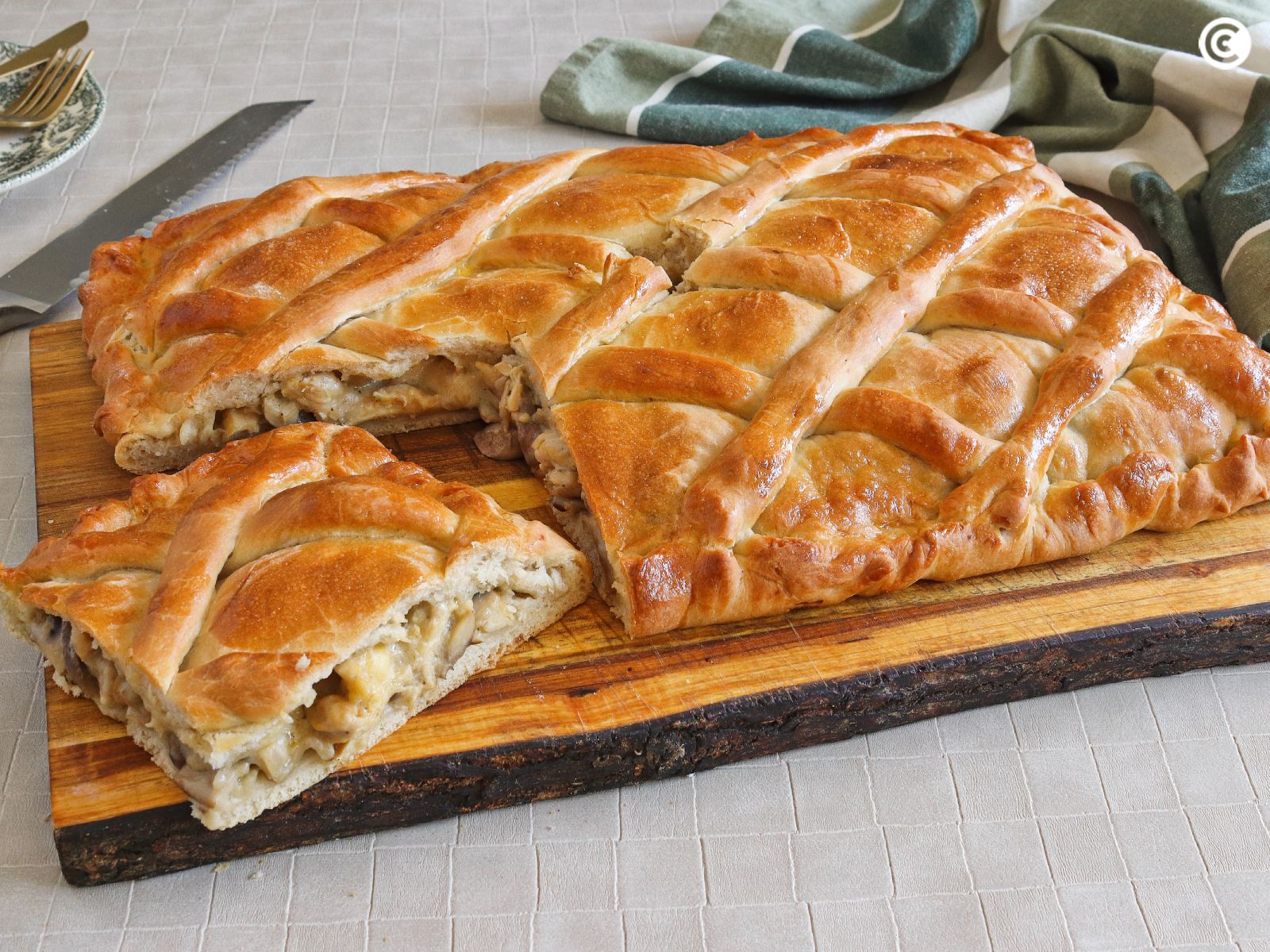 Receta de empanada de pollo y setas