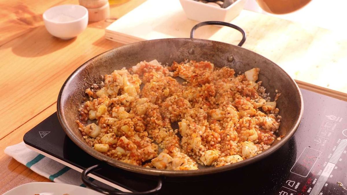 Paella de pescado y marisco   Paso 3