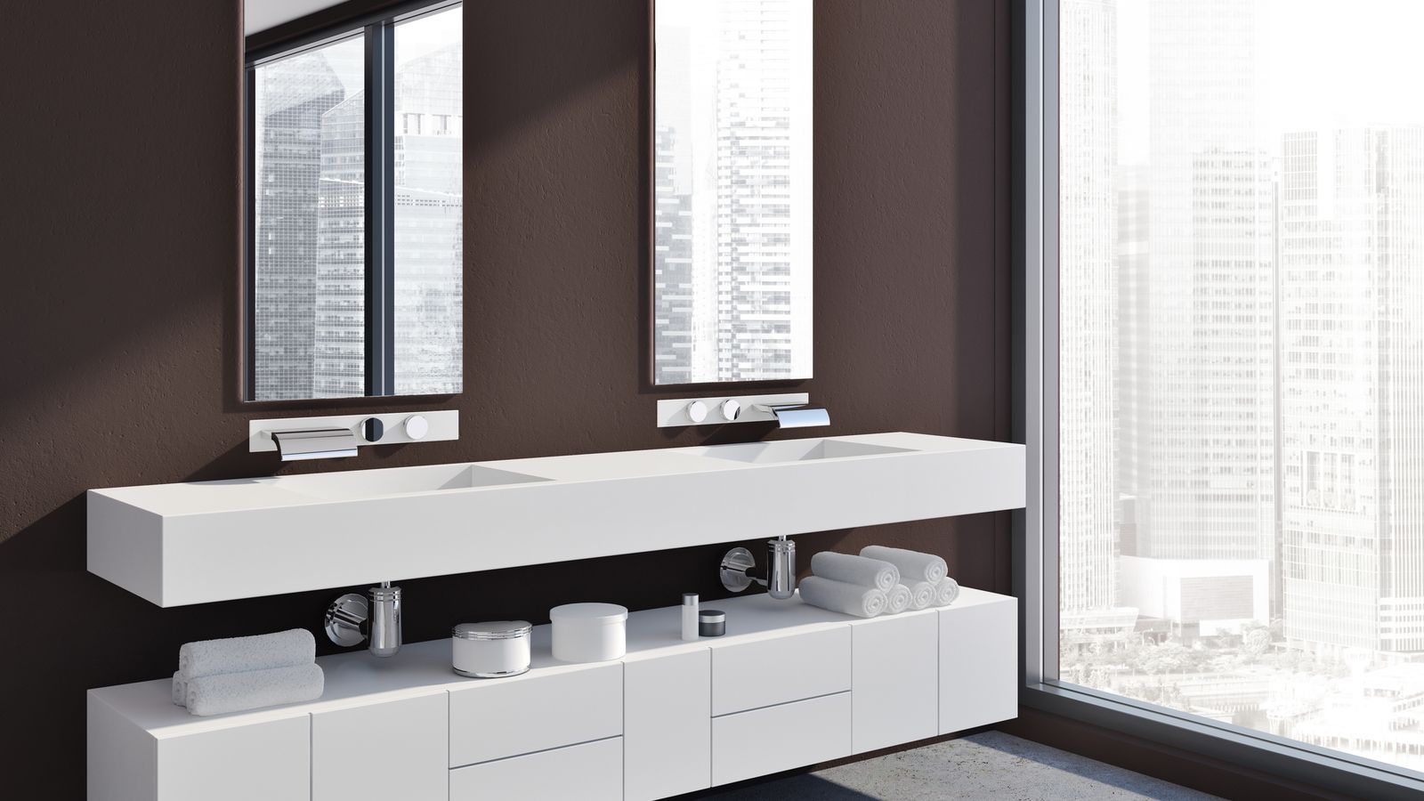 Las líneas limpias y el diseño sencillo del acrílico le dan un aire elegante y contemporáneo al baño