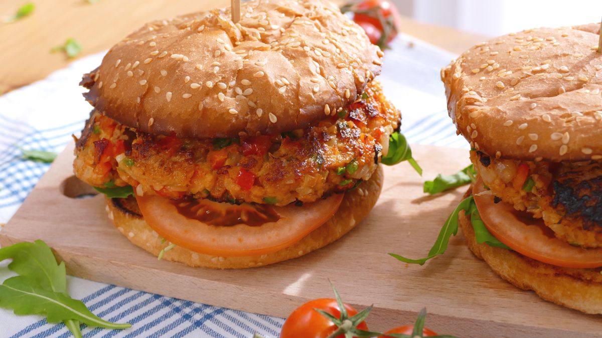 Hamburguesa vegana de soja texturizada