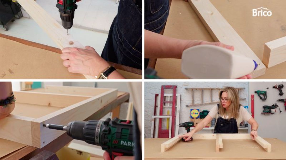 Montar la estructura del escritorio flotante