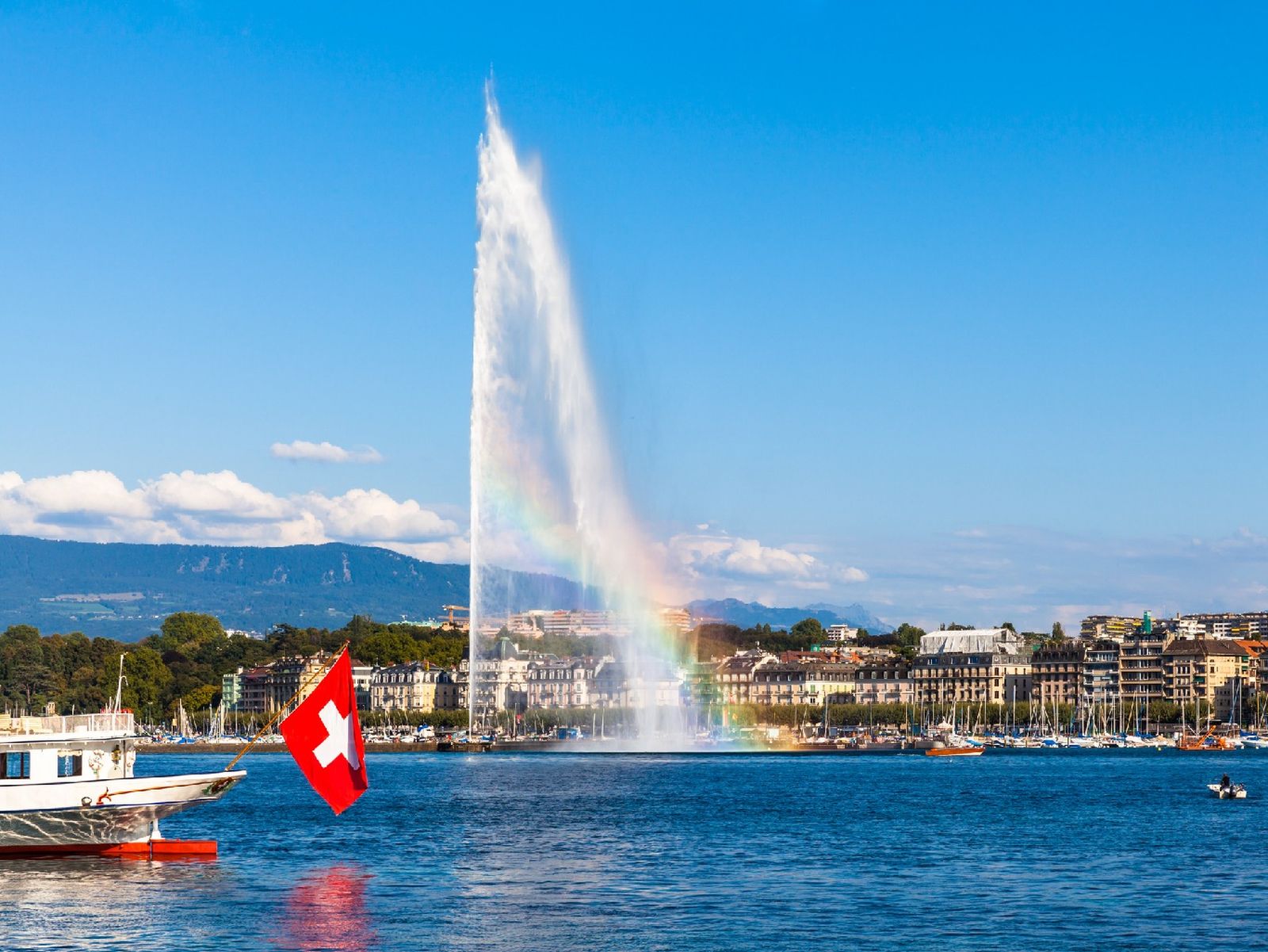 Jet d'Eau o chorro de agua de Ginebra, Suiza Jet d'Eau o chorro de agua de Ginebra, Suiza