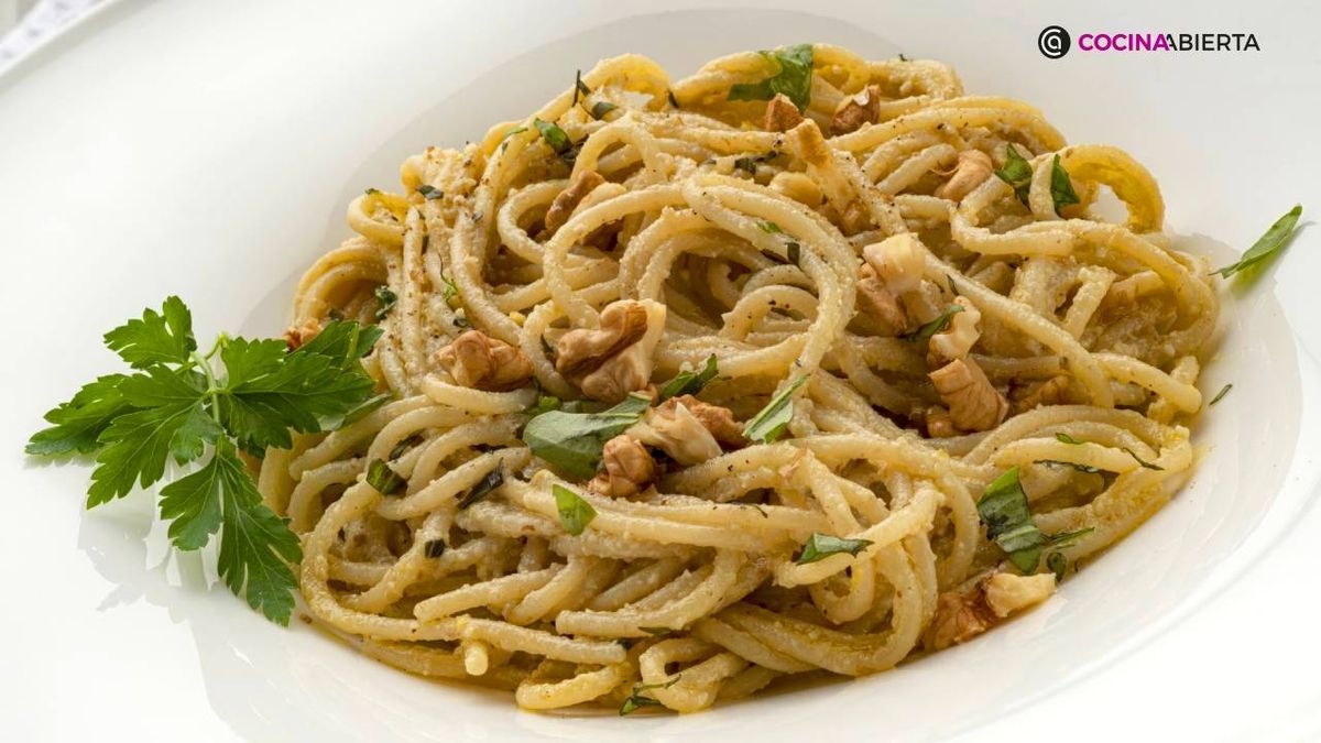 espaguetis al pesto limon