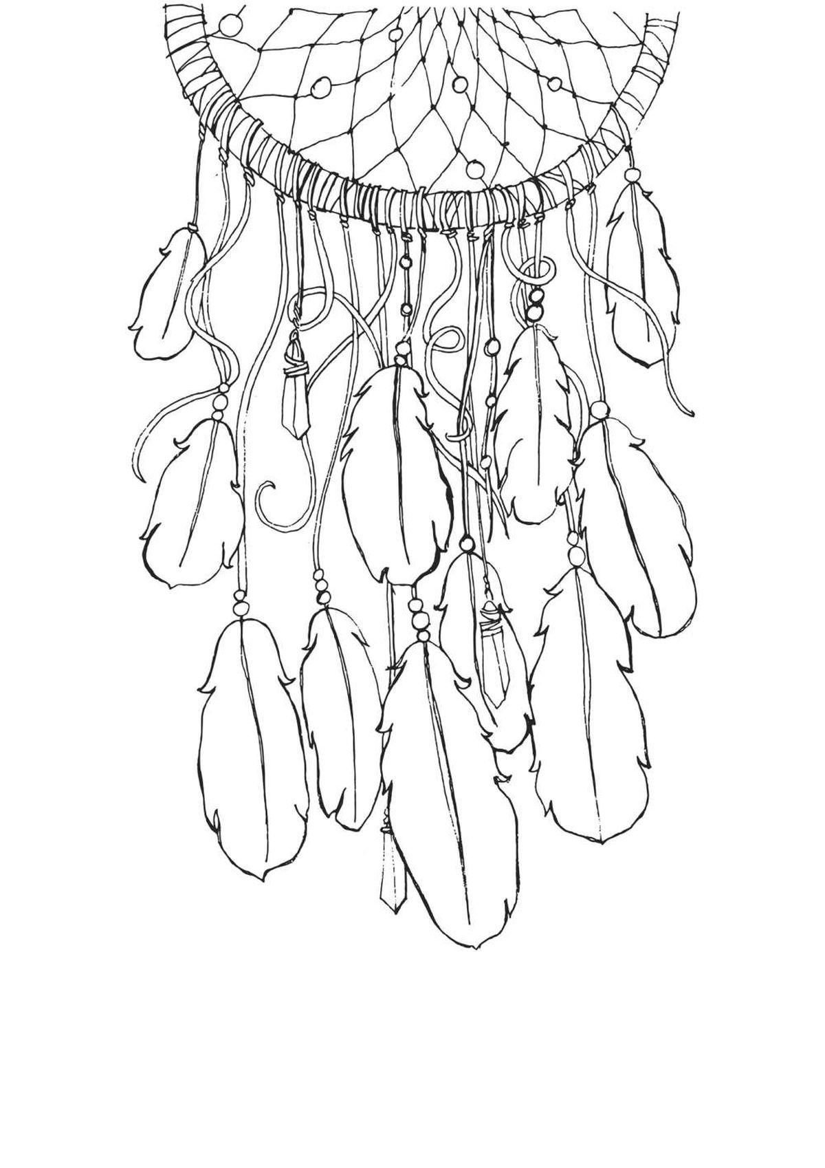 Atrapasueños para colorear modelo 1.