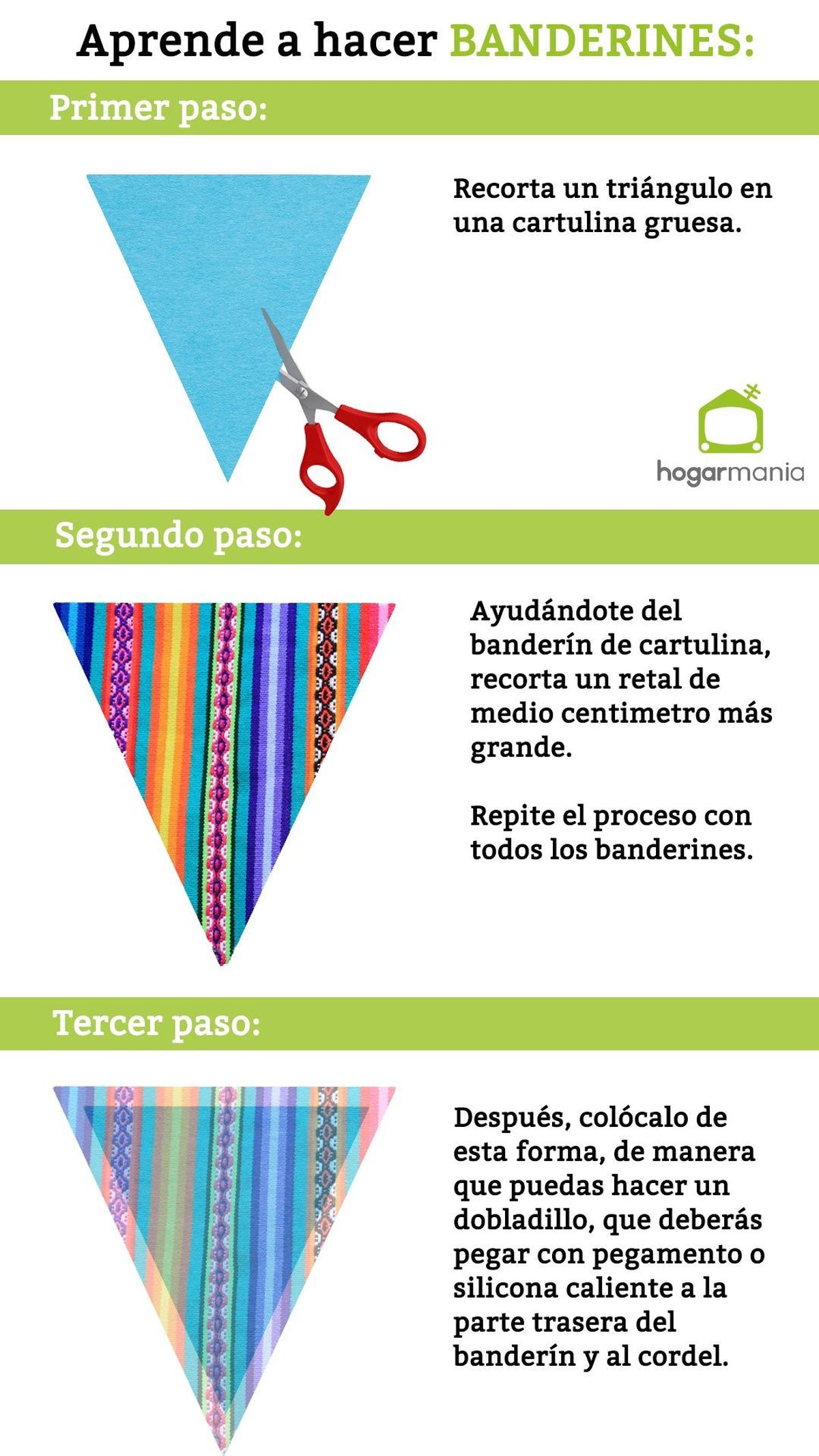 como hacer banderines decorativos info