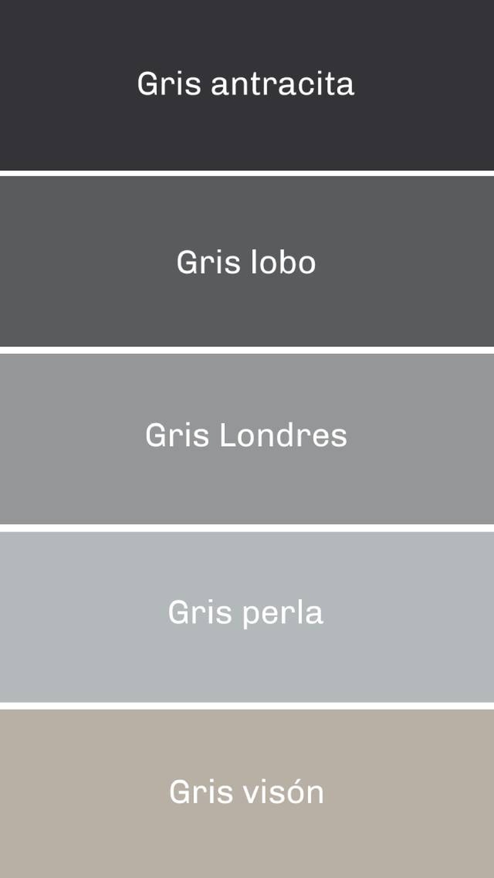 tipos de grises