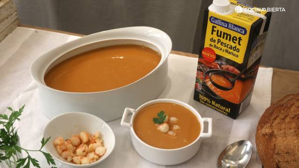 Gallina blanca Crema marisco paso 7