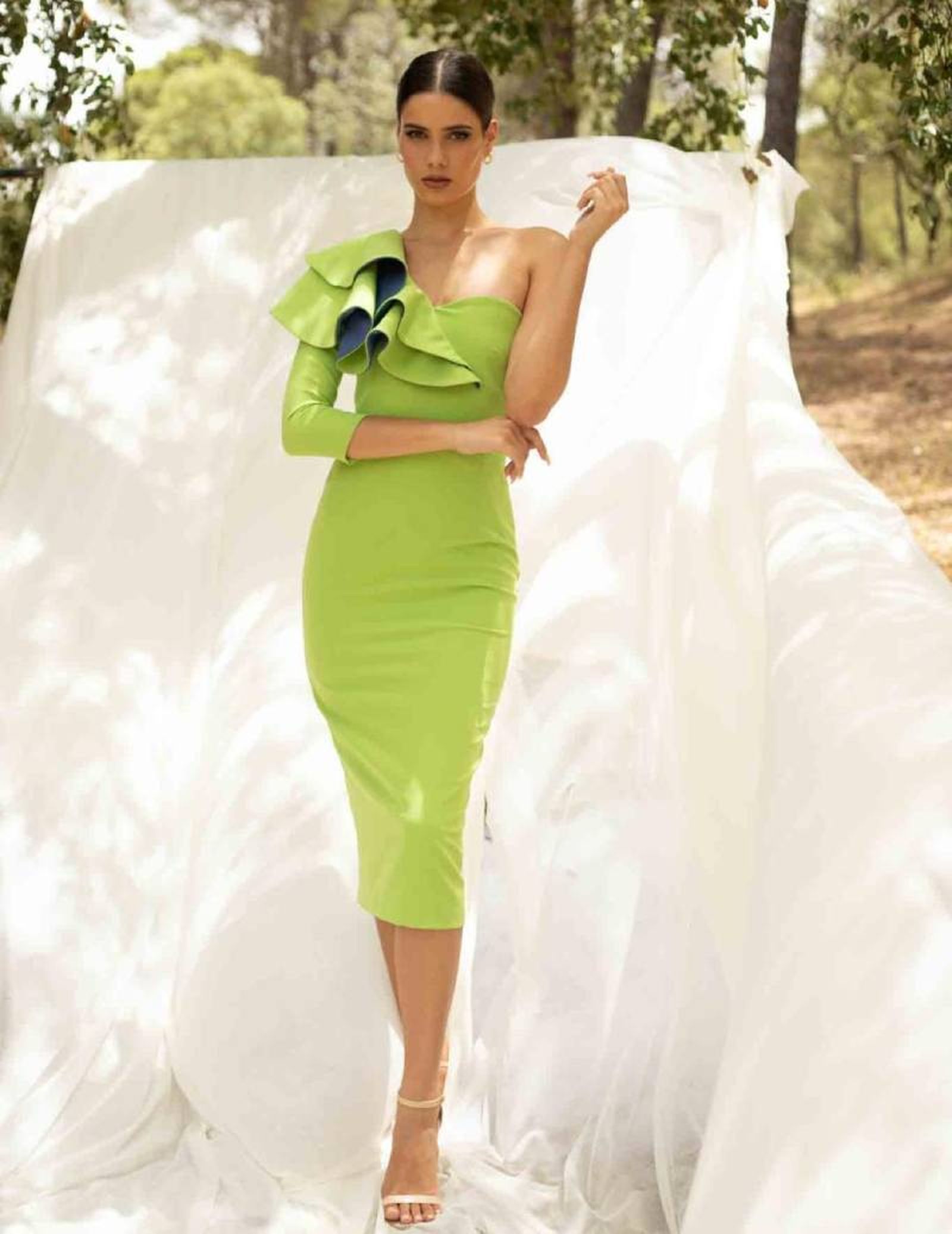 vestido coctel pistacho vestido coctel pistacho