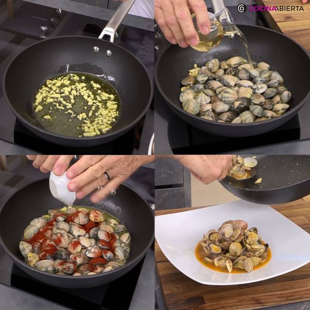 almejas al jerez receta pasos