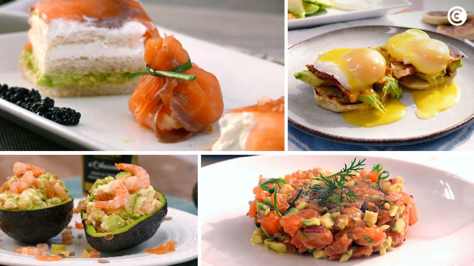 Salmón ahumado con aguacate y huevo