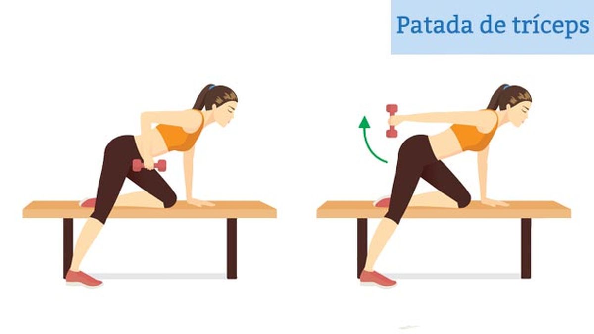 los mejores ejercicios con mancuernas para tonificar brazos en casa patada triceps
