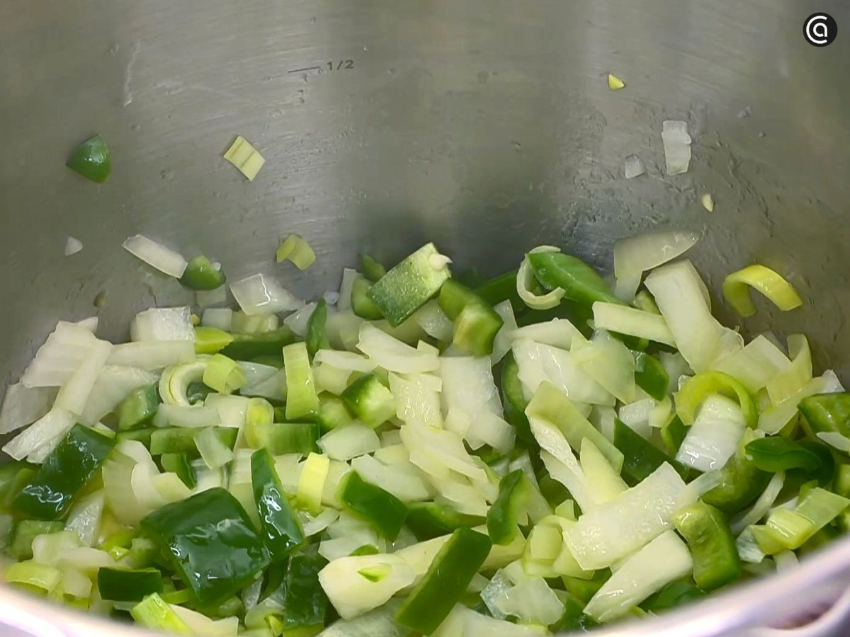 Sofrito para las lentejas con boniato