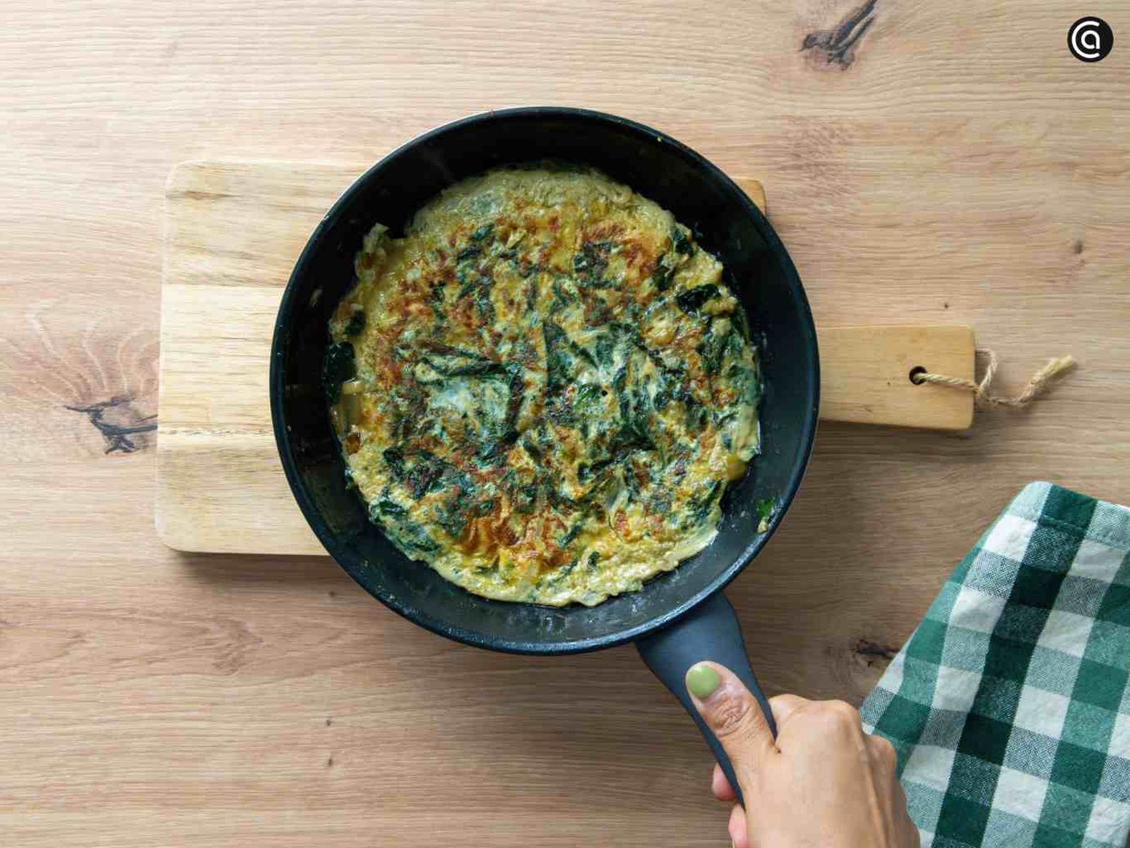 Cocina la tortilla de espinacas