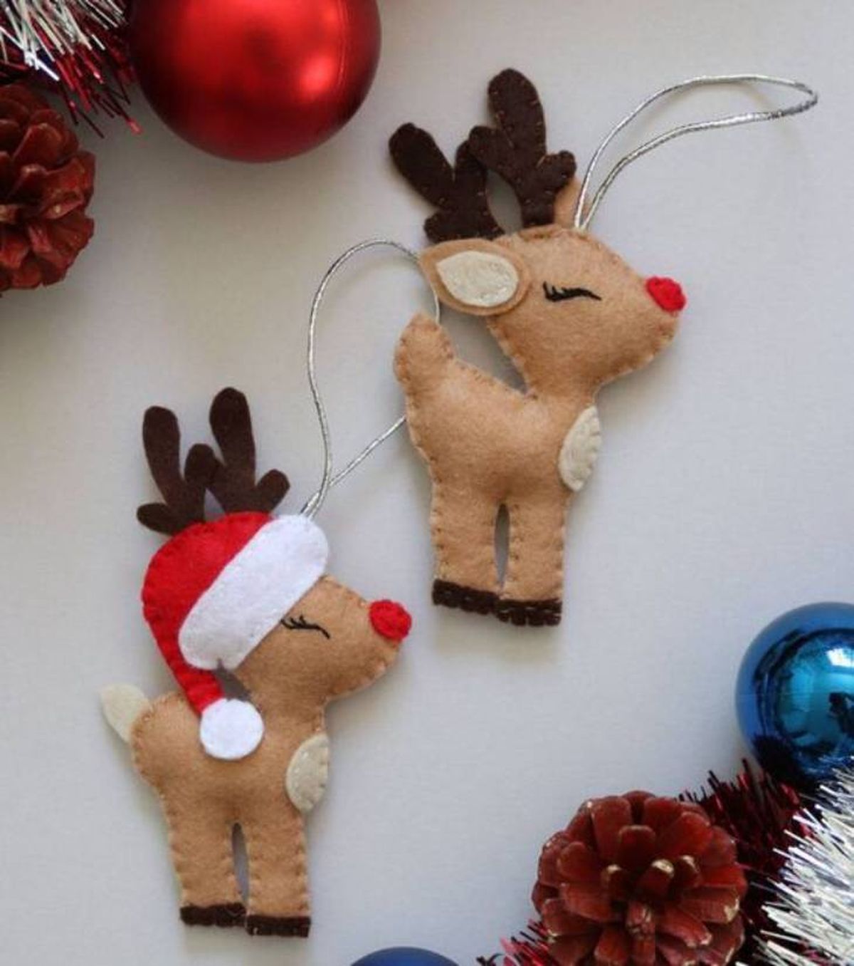 adornos tela navidenos renos pinterest