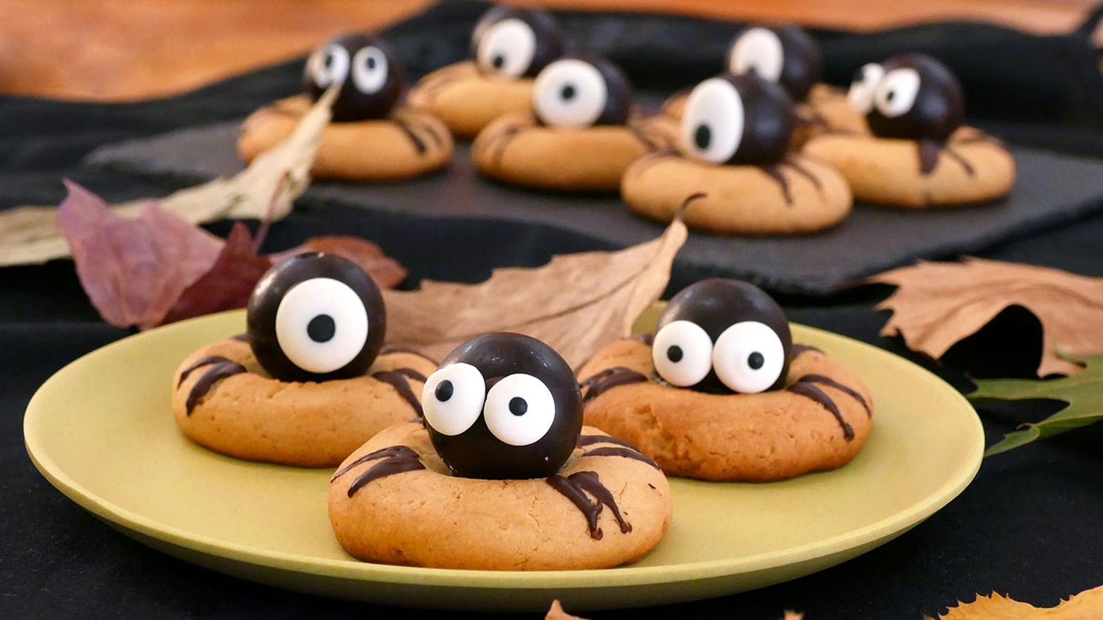Galletas araña para Halloween