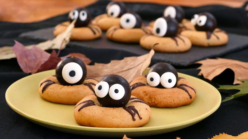 Receta de galletas araña para Halloween
