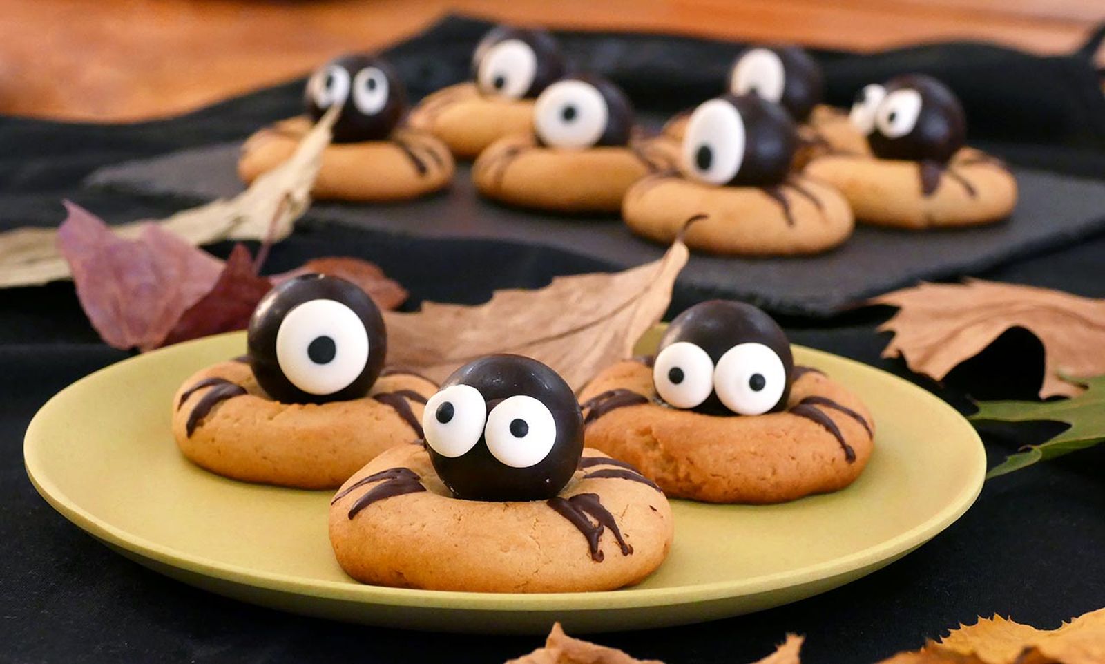 Receta de galletas araña para Halloween