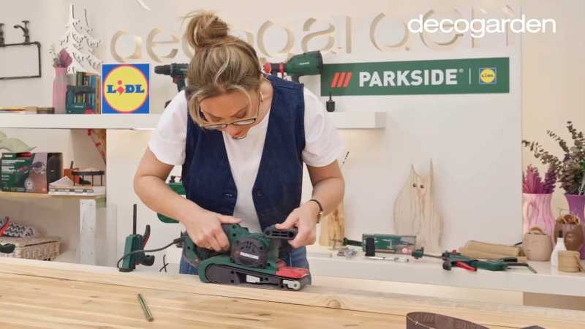Primer paso para hacer la lámpara de mesa de madera.