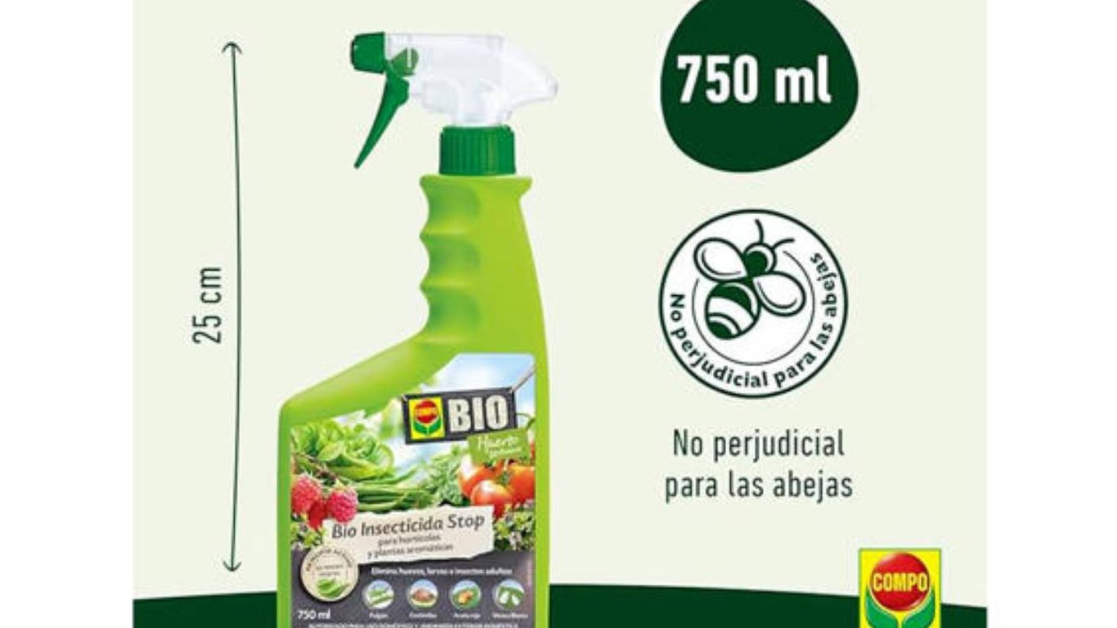COMPO Bio Insecticida Stop funciona por contacto e ingestión. COMPO Bio Insecticida Stop funciona por contacto e ingestión.