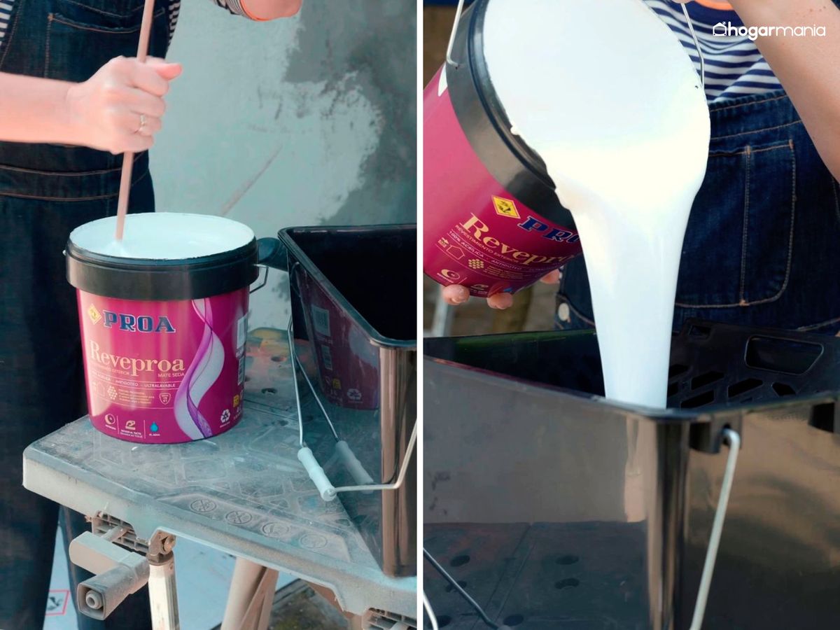 Prepara la pintura para pintar la fachada