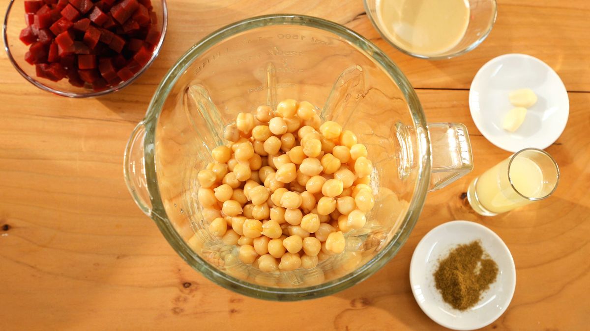 Hummus de remolacha   Paso 1
