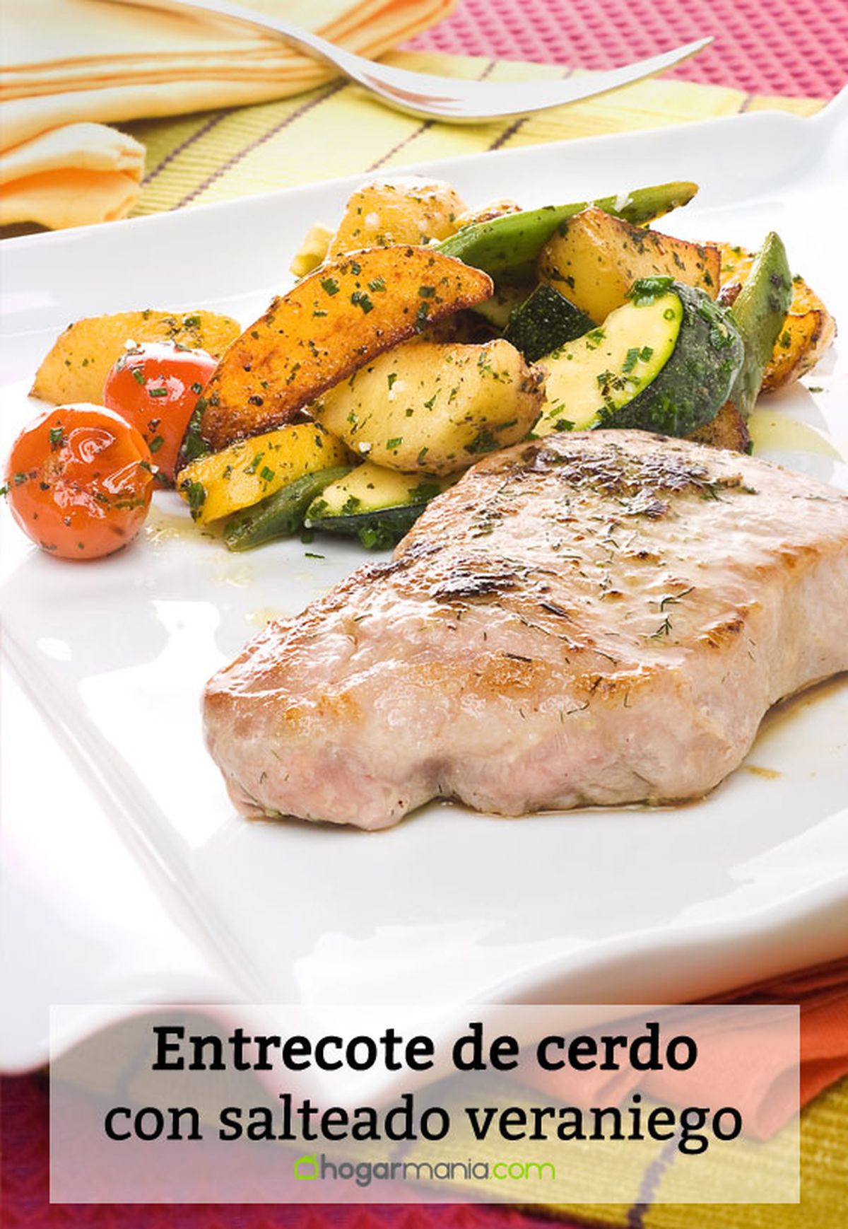 entrecote cerdo salteado veraniego pin