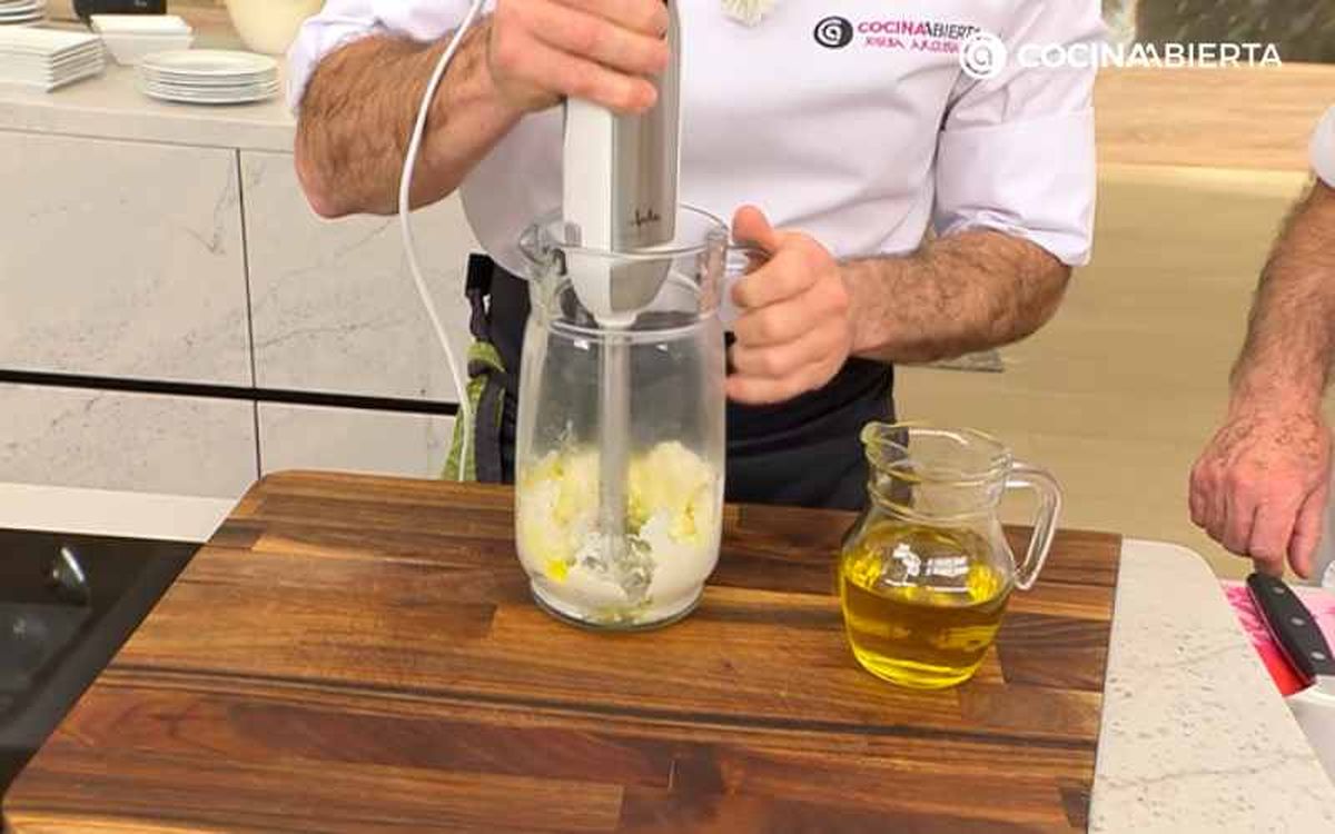 Tritura el bacalao infusionado