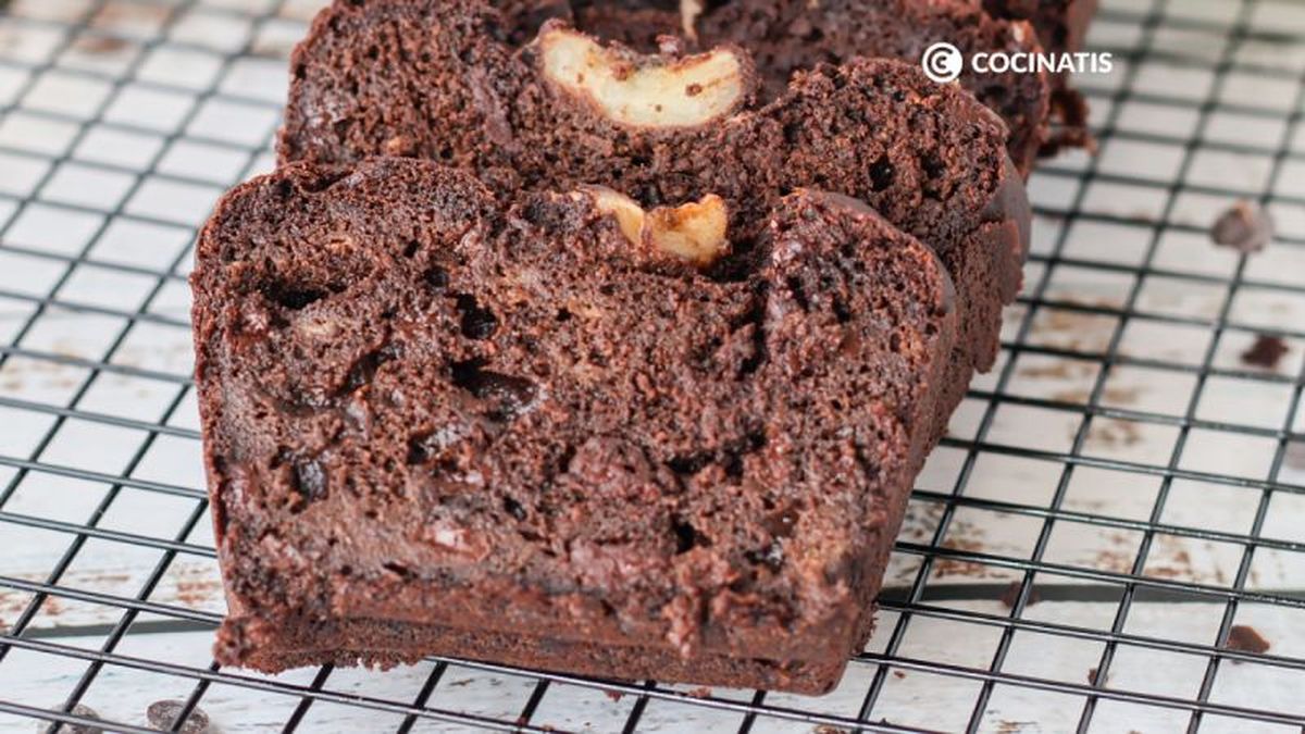 Bizcocho de chocolate y plátano