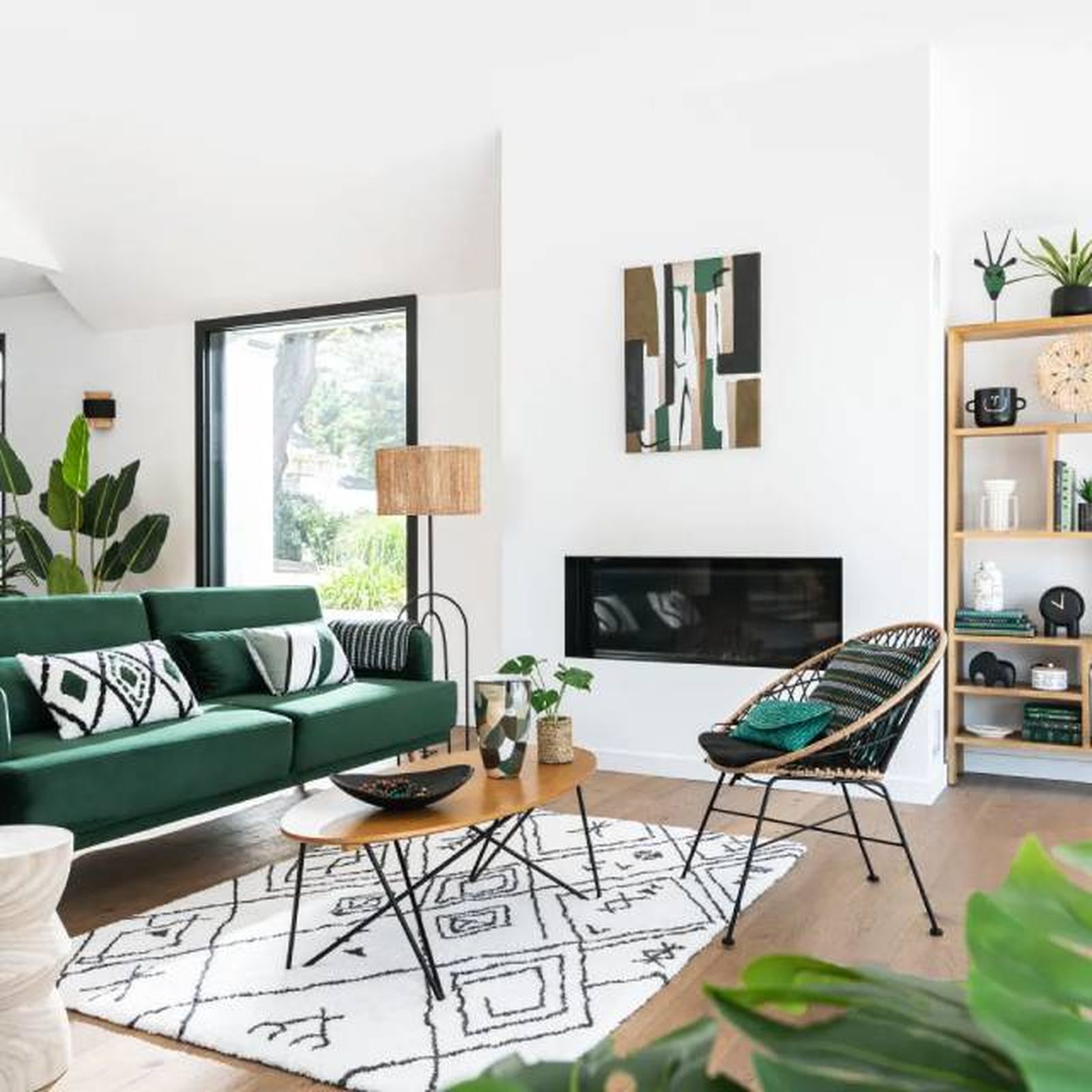 sofa elvis tres plazas maisons du monde verde