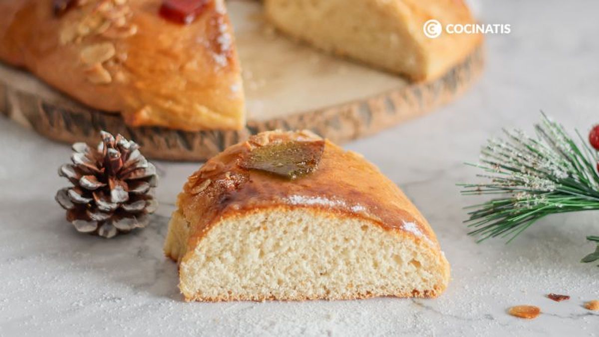 Roscón de Reyes vegano esponjoso