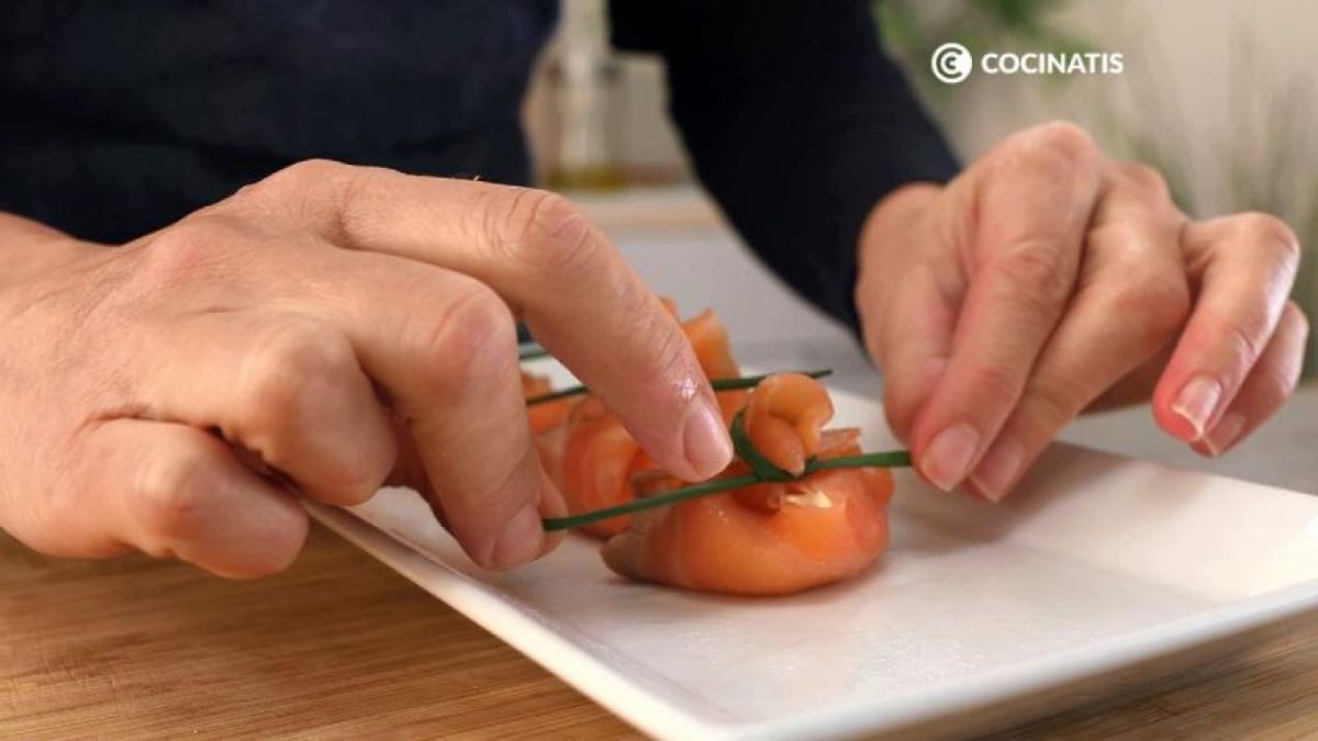 Saquitos de salmón para Navidad