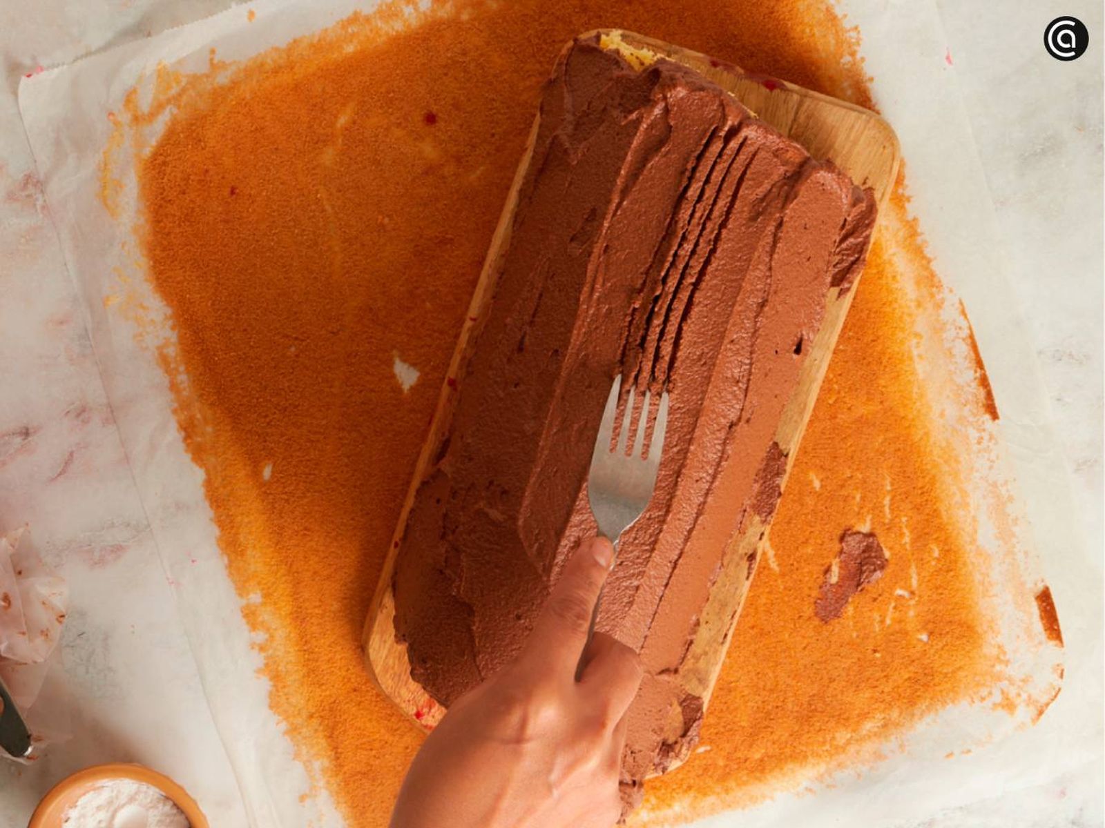 Crea surcos en el chocolate