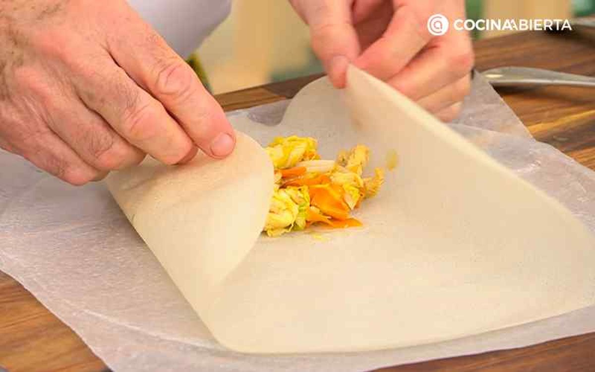 Enrolla la pasta brick