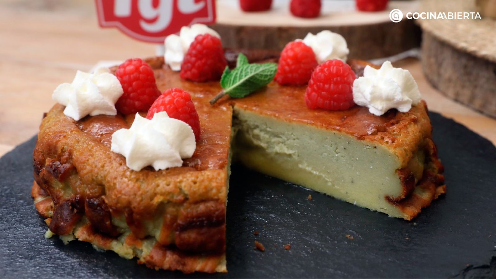 Tarta de queso azul