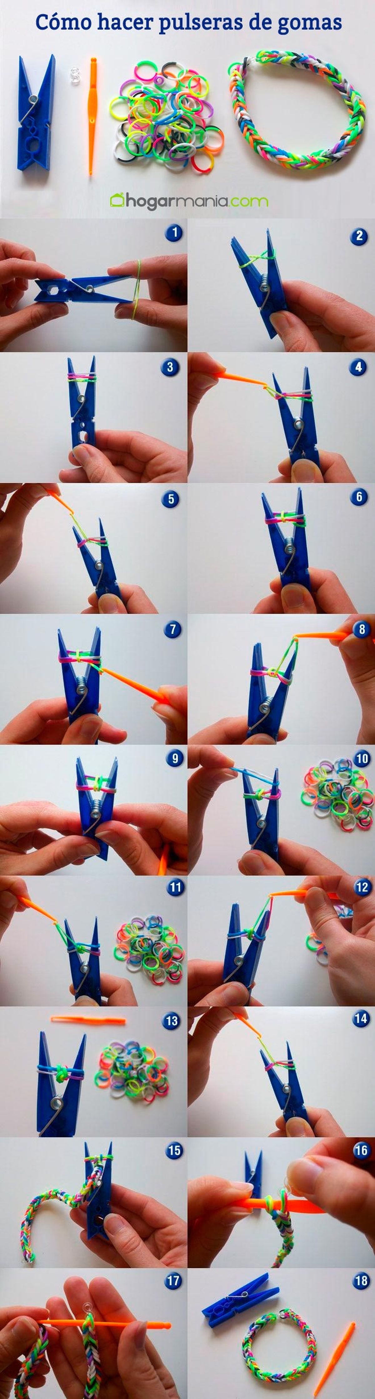 pasos hacer pulseras gomas