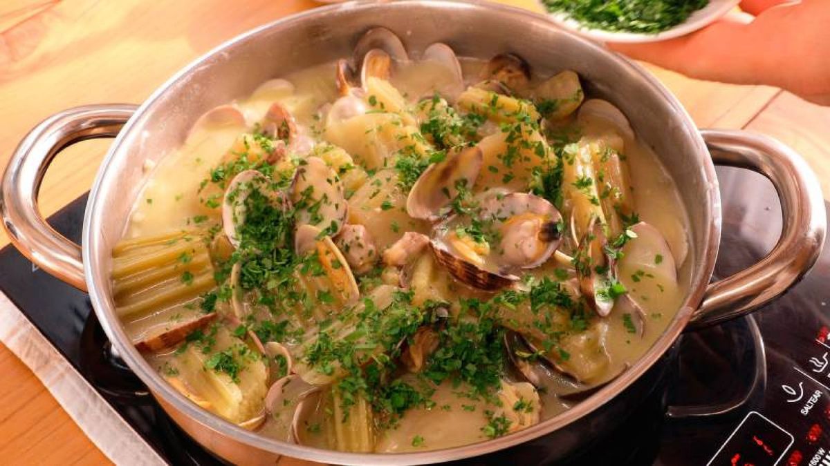 Cardo con almejas   Paso 5