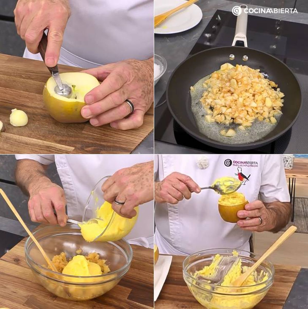 manzanas asadas rellenas crema pasos