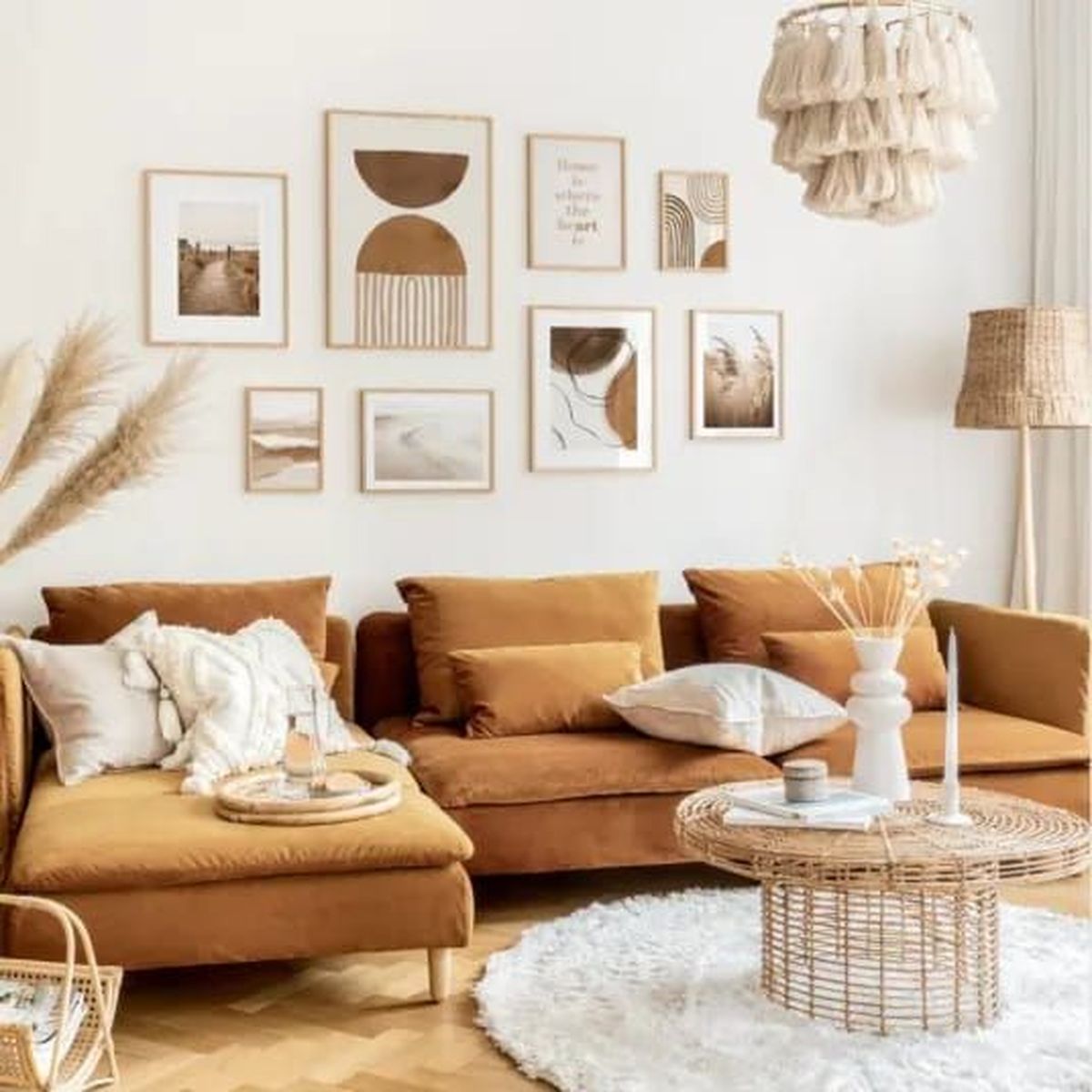 sofa marron combinado marrones