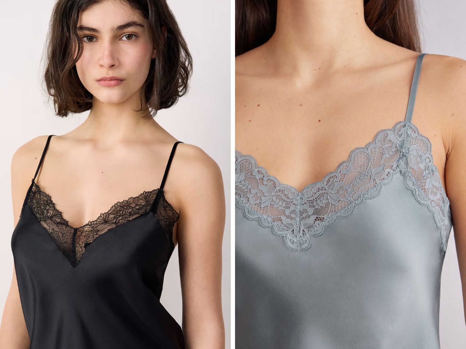 Tops lenceros de tirantes con encaje / Fotos: Intimissimi y Etam