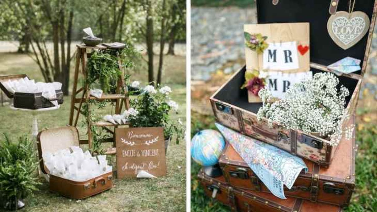 reutilizar maletas decoracion bodas