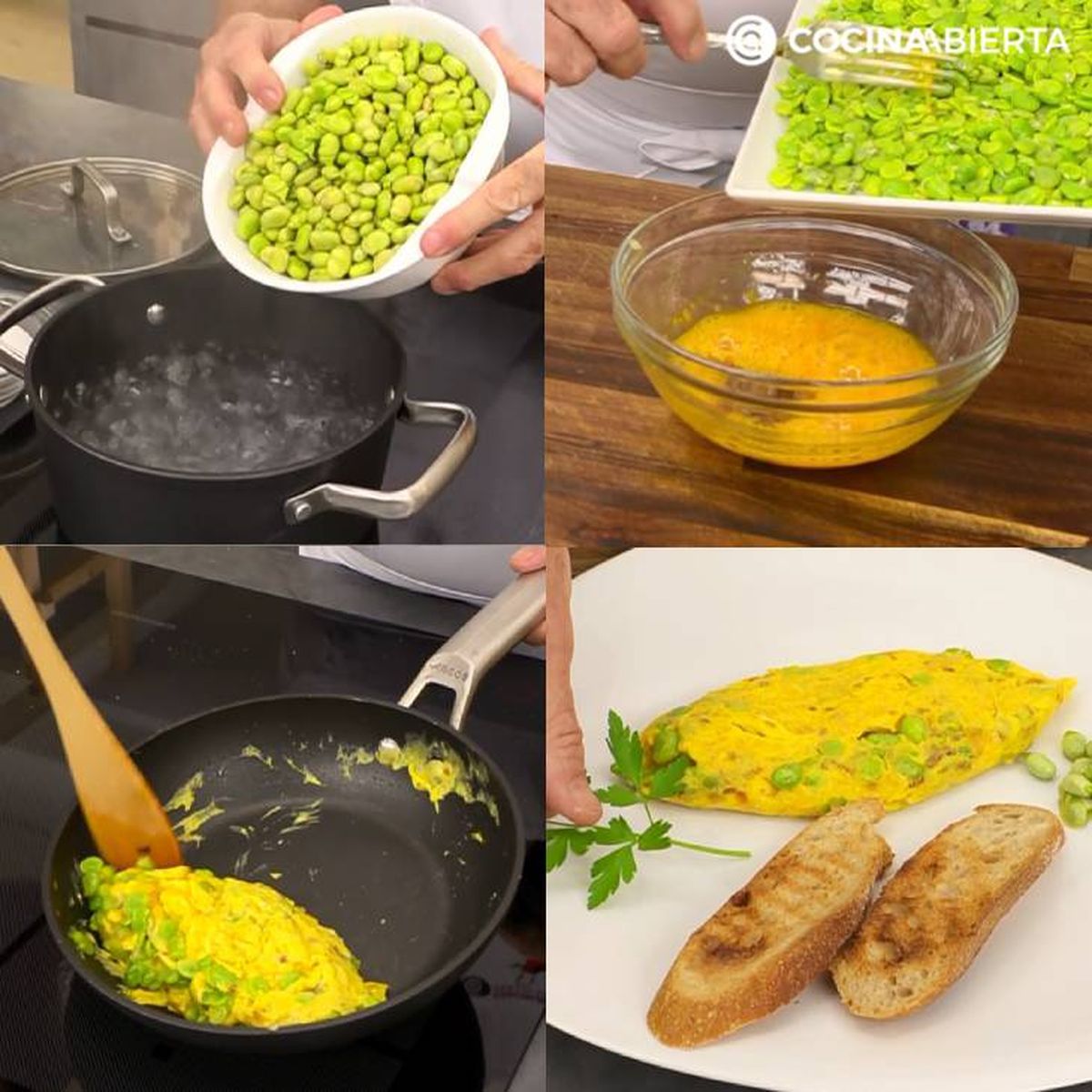 tortilla de habitas frescas receta pasos