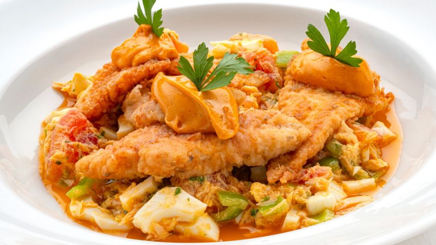 Pipirrana con lenguado en adobo, receta de Joseba Arguiñano
