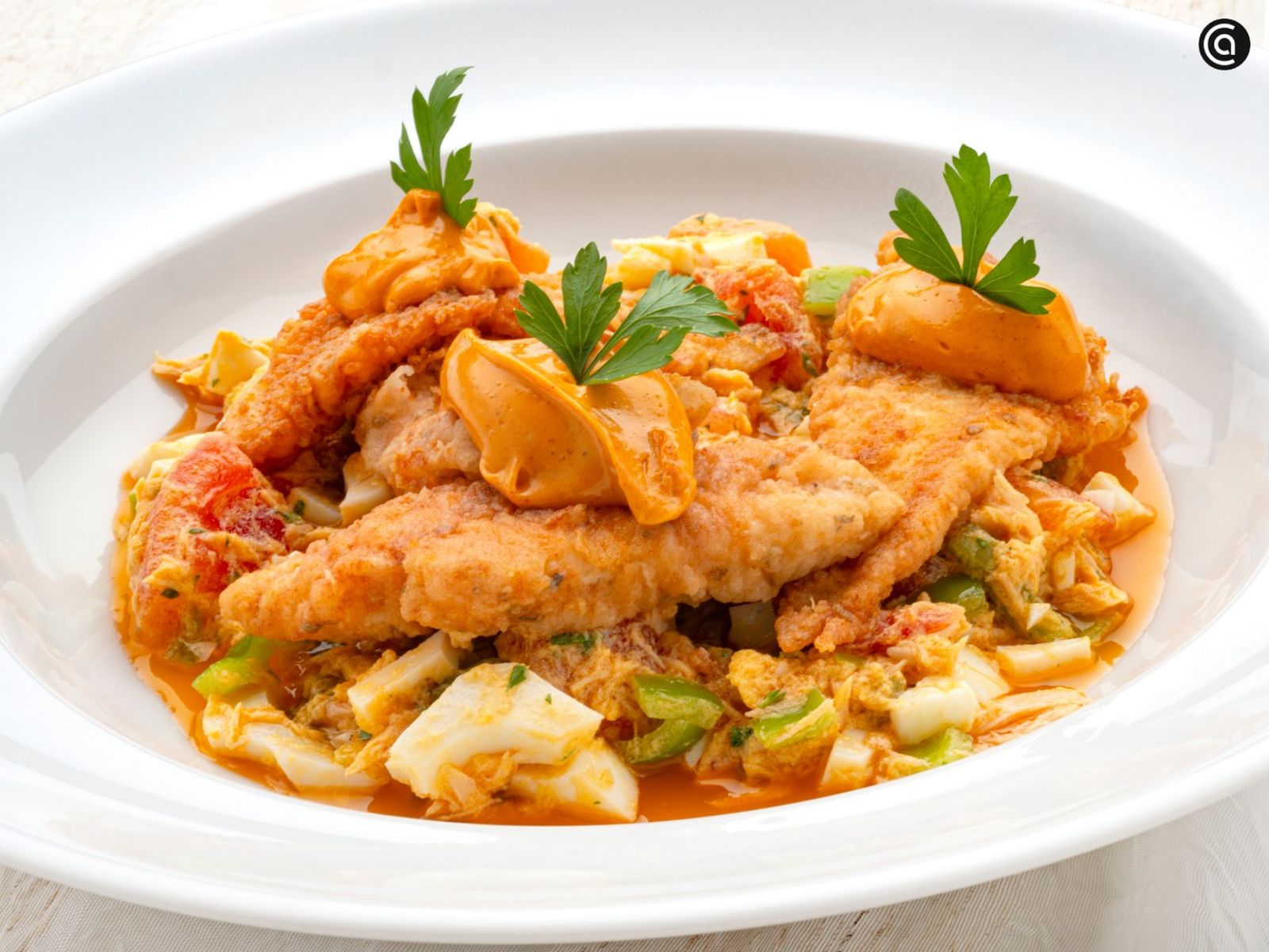 Pipirrana con lenguado en adobo, receta de Joseba Arguiñano
