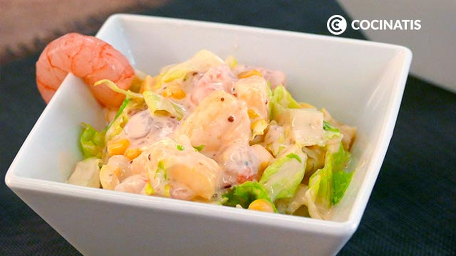 Receta de cóctel de gambas con salsa rosa y piña Receta de cóctel de gambas con salsa rosa y piña