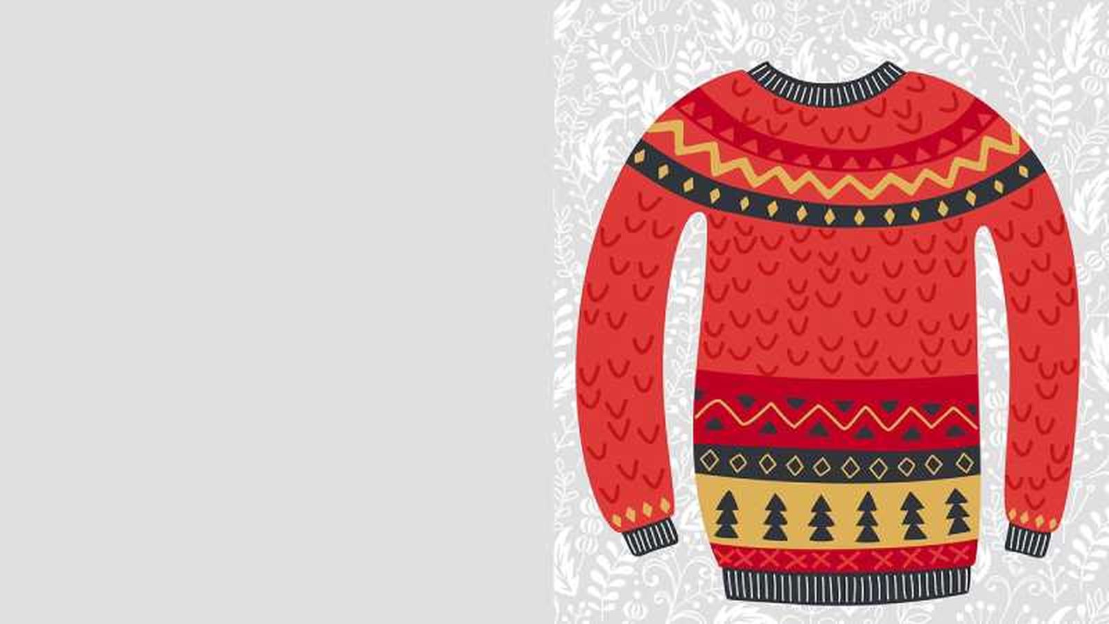 Postal con jersey navideño. Postal con jersey navideño.