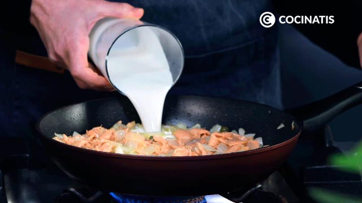 Receta de arroz con salmón  paso 4